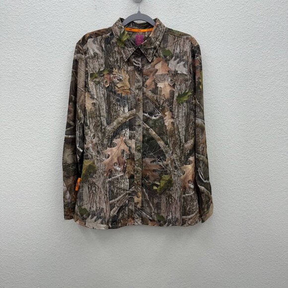 SHE Element Camo Performance Long Sleeve Button Up Shirt 496S3614 Womens sz XL - Picture 1 of 9